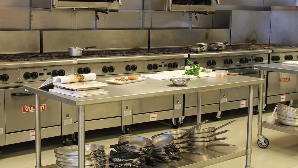 Commercial kitchen with Vulcan stoves